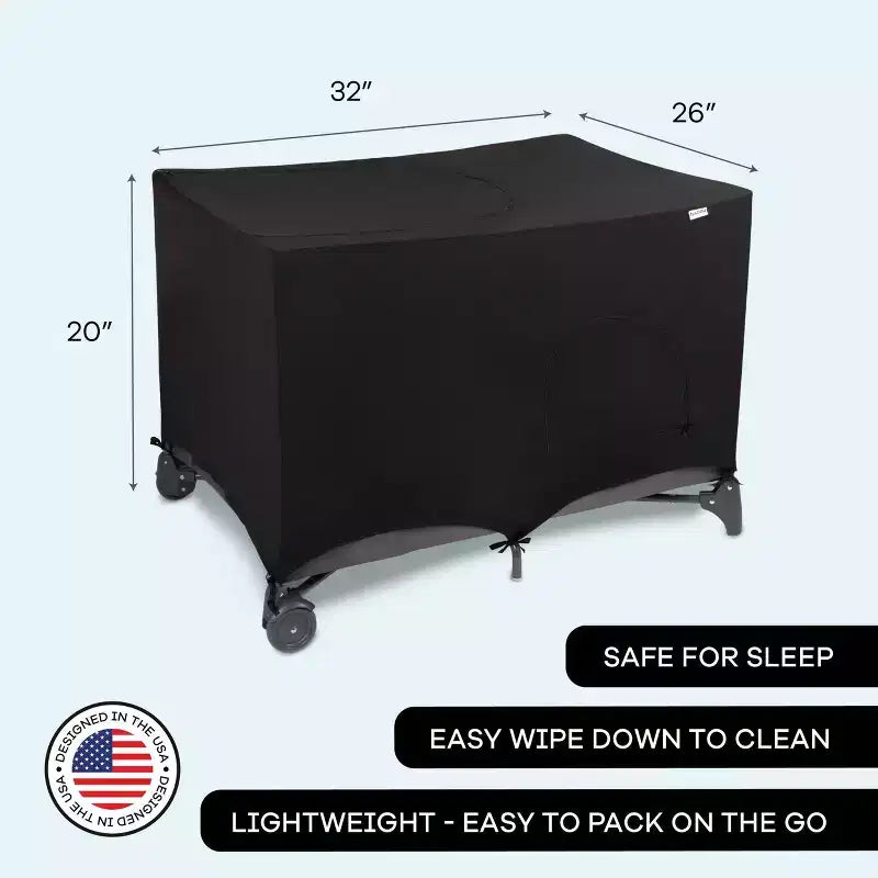 Hoovy Playard Cubierta Oscurecedora Transpirable y Elástica - Negro