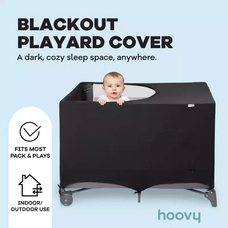 Hoovy Playard Cubierta Oscurecedora Transpirable y Elástica - Negro