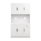 AndMakers Armario de despensa de madera blanca de 39.76 pulgadas con encimera para horno microondas