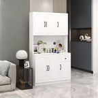 AndMakers Armario de despensa de madera blanca de 39.76 pulgadas con encimera para horno microondas