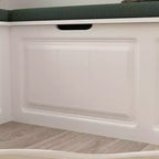 Elegante y práctico banco esquinero en forma de L con almacenamiento para organizar el hogar