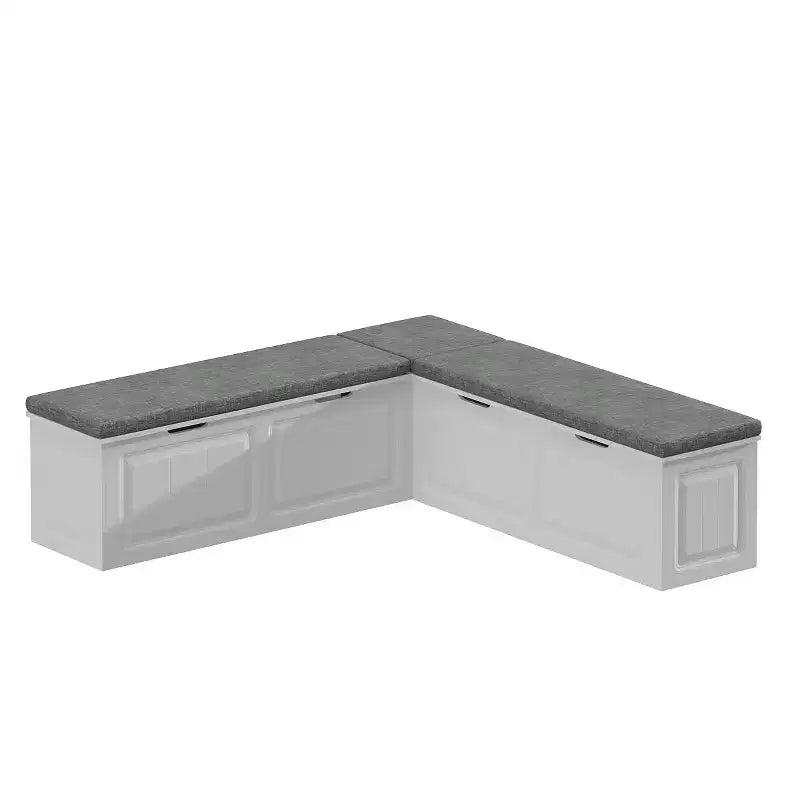 Elegante y práctico banco esquinero en forma de L con almacenamiento para organizar el hogar