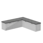 Elegante y práctico banco esquinero en forma de L con almacenamiento para organizar el hogar