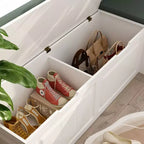 Elegante y práctico banco esquinero en forma de L con almacenamiento para organizar el hogar