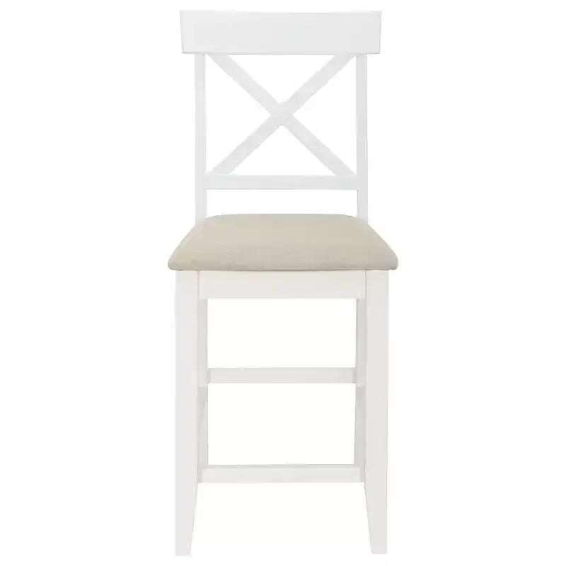 Juego de comedor de altura de mostrador rústico de 5 piezas con 4 sillas de comedor tapizadas y estantes de almacenamiento de 3 niveles, gris/natural+blanco
