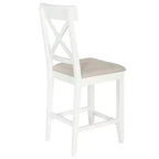 Juego de comedor de altura de mostrador rústico de 5 piezas con 4 sillas de comedor tapizadas y estantes de almacenamiento de 3 niveles, gris/natural+blanco