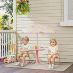 Juego de mesa de pícnic y sillas para niños, mesa de actividades al aire libre con 2 sillas plegables, sombrilla extraíble, para patio trasero, jardín