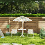 Juego de mesa de pícnic y sillas para niños, mesa de actividades al aire libre con 2 sillas plegables, sombrilla extraíble, para patio trasero, jardín