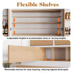Armario de despensa de cocina alto de 70'' con 8 estantes de almacenamiento en la puerta, armario de almacenamiento grande con cajones y estantes ajustables para cocina, comedor