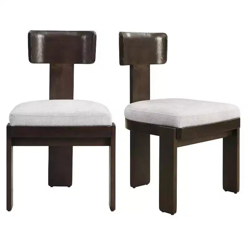 Christopher Knight Home Gaynor Sillas de comedor tapizadas en chenilla de madera de caucho de estilo moderno de mediados de siglo (juego de 2)