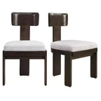 Christopher Knight Home Gaynor Sillas de comedor tapizadas en chenilla de madera de caucho de estilo moderno de mediados de siglo (juego de 2)