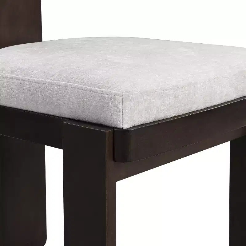 Christopher Knight Home Gaynor Sillas de comedor tapizadas en chenilla de madera de caucho de estilo moderno de mediados de siglo (juego de 2)