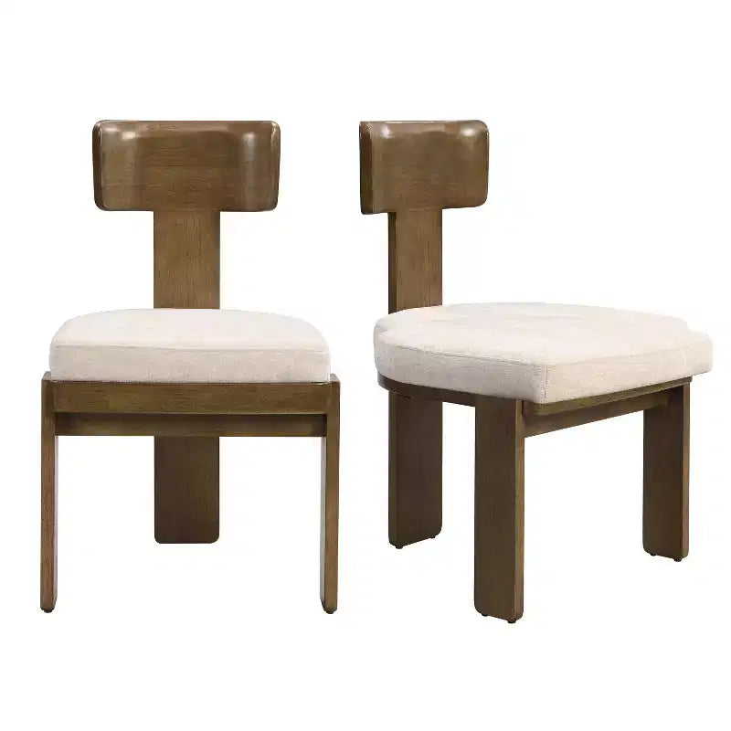 Christopher Knight Home Gaynor Sillas de comedor tapizadas en chenilla de madera de caucho de estilo moderno de mediados de siglo (juego de 2)