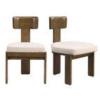 Christopher Knight Home Gaynor Sillas de comedor tapizadas en chenilla de madera de caucho de estilo moderno de mediados de siglo (juego de 2)