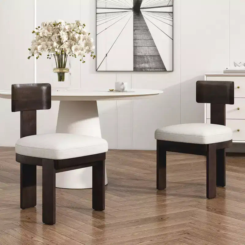 Christopher Knight Home Gaynor Sillas de comedor tapizadas en chenilla de madera de caucho de estilo moderno de mediados de siglo (juego de 2)
