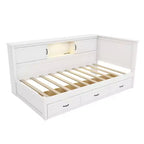 Estructura de cama diván en forma de L blanca