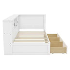 Estructura de cama diván en forma de L blanca