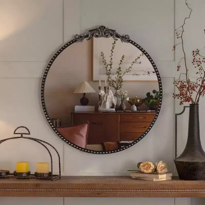 Maxax Round Metal Accent Mirror