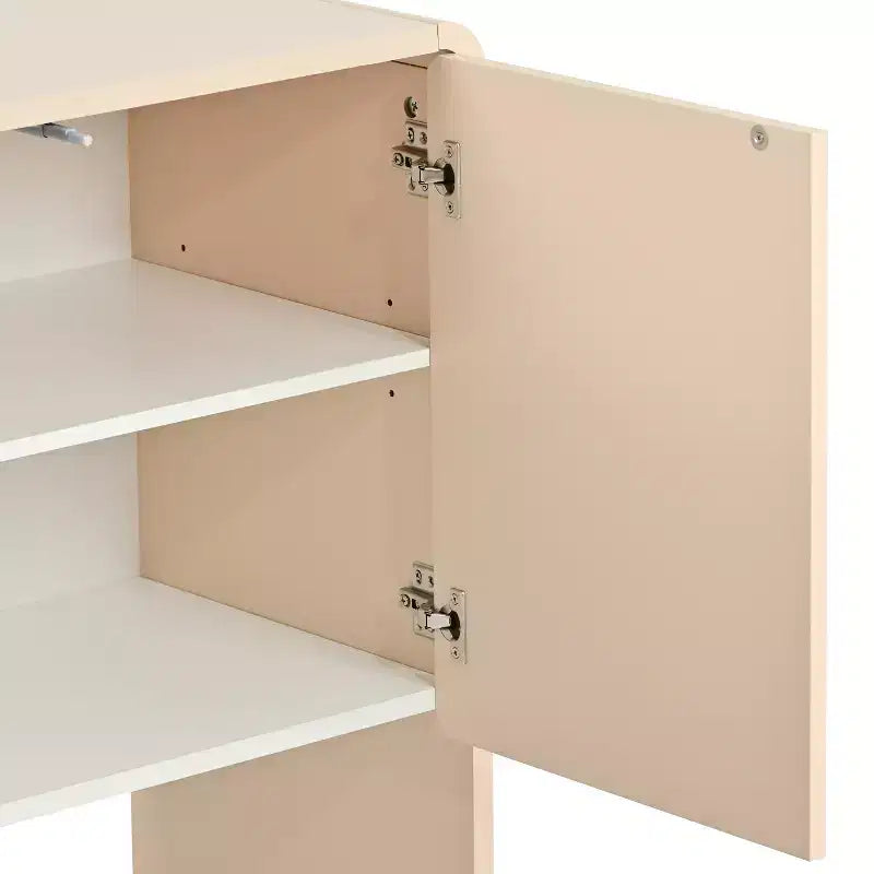 Muebles de Almacenamiento con Cajones y Estantes, Armarios Auxiliares para Sala de Estar, Blancos