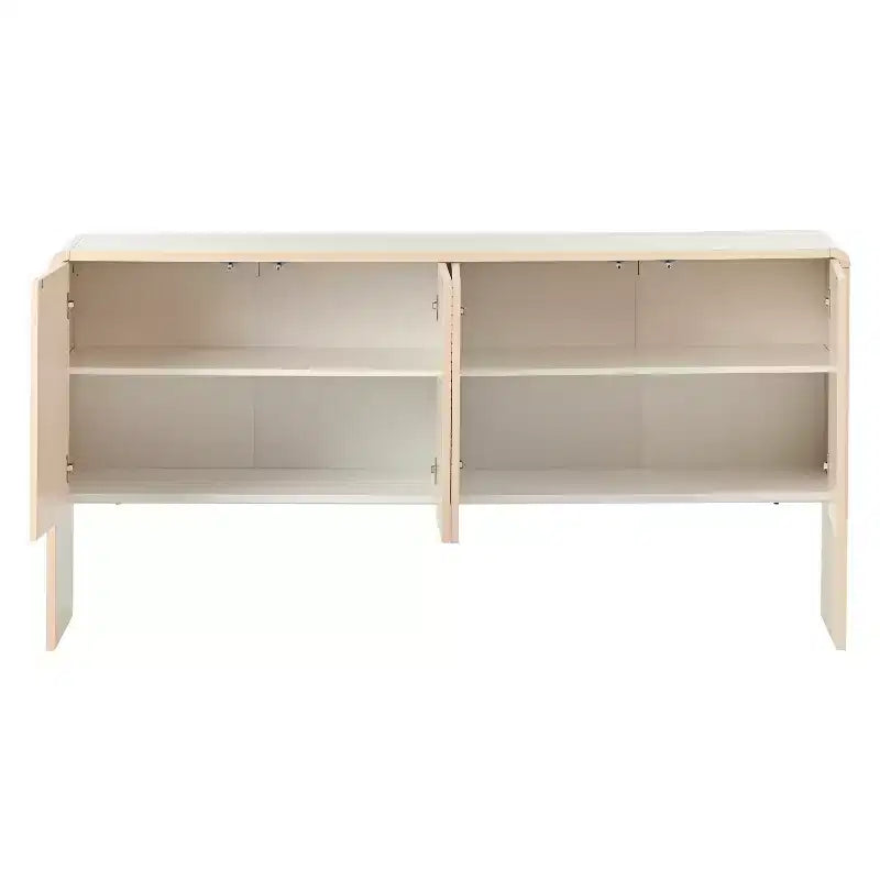 Muebles de Almacenamiento con Cajones y Estantes, Armarios Auxiliares para Sala de Estar, Blancos