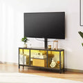 Mueble de TV de 45 pulgadas con soporte para televisores de hasta 75 pulgadas, centro de entretenimiento con toma de corriente, consola de TV de altura ajustable, marrón