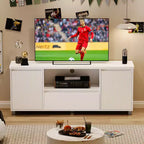 Mueble TV Acanalado Moderno, para TV de 60/65/70, Centro de Entretenimiento para TV con Cajón, 2 Armarios de Almacenamiento y Estante Abierto, para Sala de Estar, Dormitorio