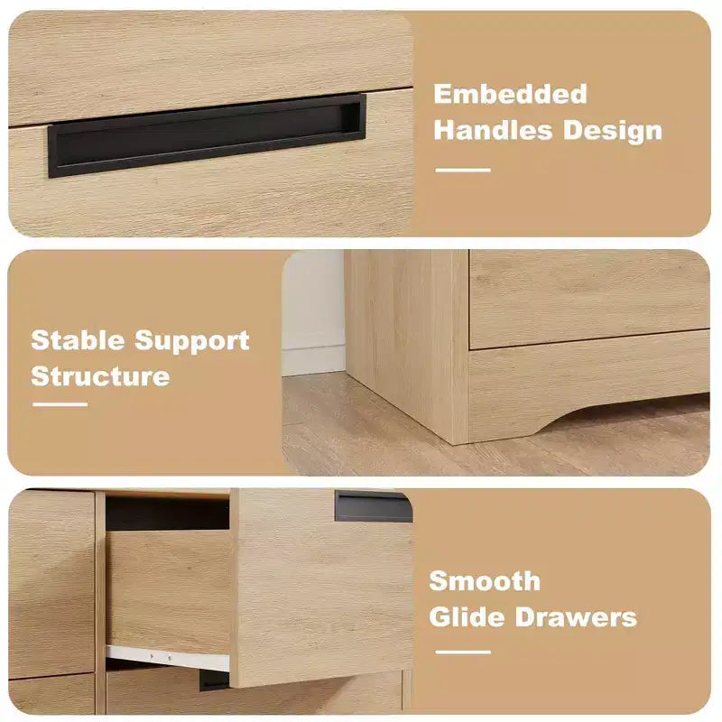 Cómoda para dormitorio, mesita de noche con 3 cajones de gran almacenamiento, cómoda organizadora pequeña y moderna, mesa auxiliar para sala de estar, guardería