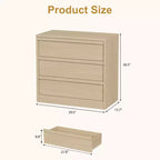 Cómoda para dormitorio, mesita de noche con 3 cajones de gran almacenamiento, cómoda organizadora pequeña y moderna, mesa auxiliar para sala de estar, guardería