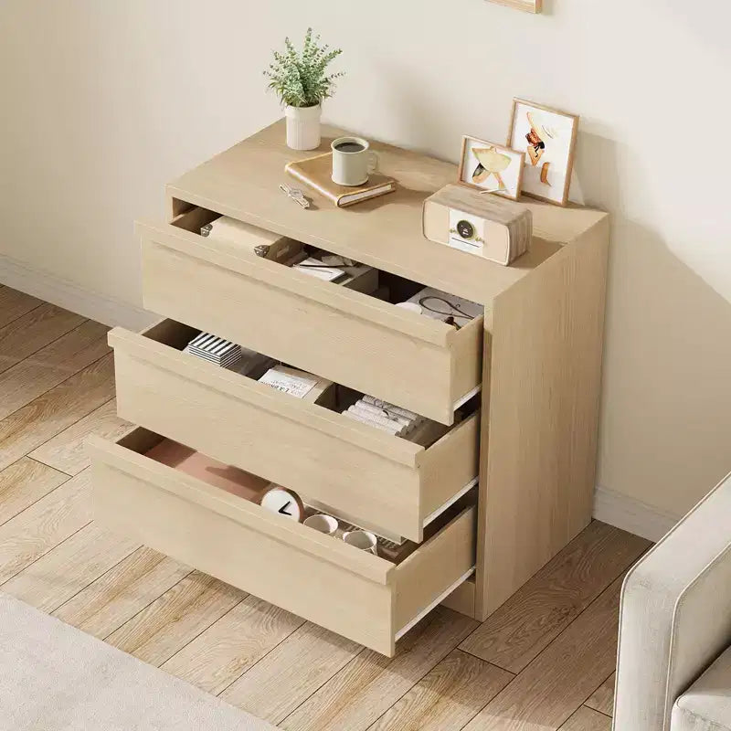 Cómoda para dormitorio, mesita de noche con 3 cajones de gran almacenamiento, cómoda organizadora pequeña y moderna, mesa auxiliar para sala de estar, guardería