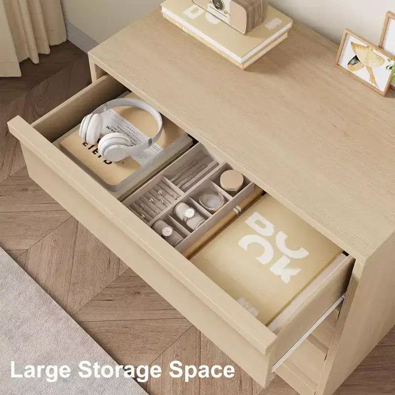 Cómoda para dormitorio, mesita de noche con 3 cajones de gran almacenamiento, cómoda organizadora pequeña y moderna, mesa auxiliar para sala de estar, guardería