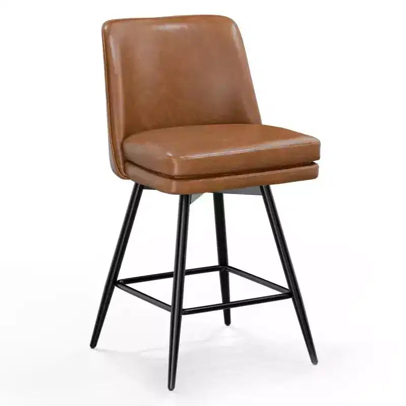 Taburetes de bar modernos de cuero sintético acolchados: giro de 360°, construcción duradera y diseño elegante