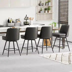 Taburetes de bar modernos de cuero sintético acolchados: giro de 360°, construcción duradera y diseño elegante
