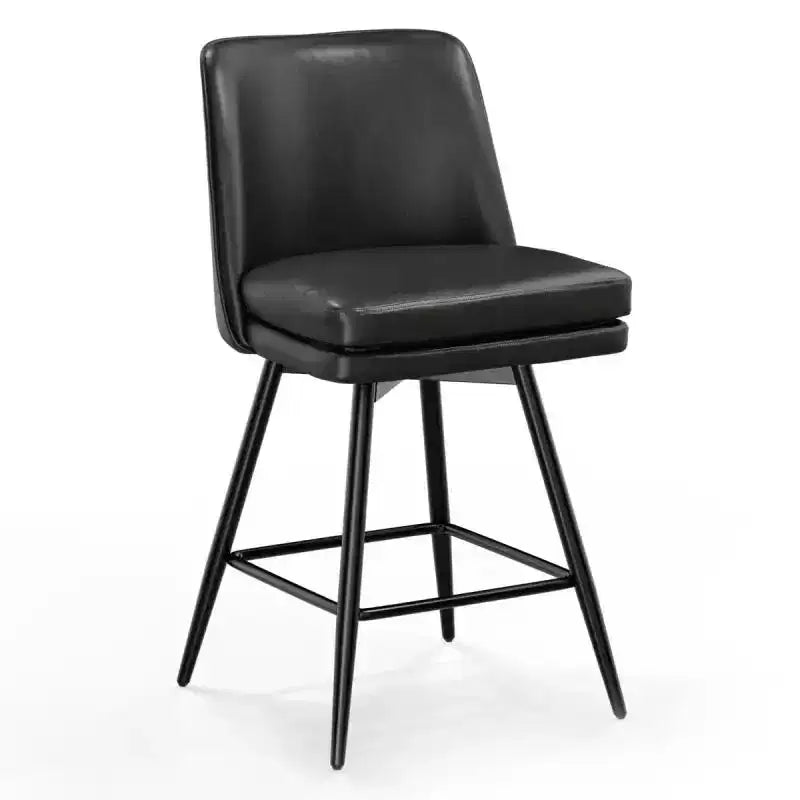 Taburetes de bar modernos de cuero sintético acolchados: giro de 360°, construcción duradera y diseño elegante