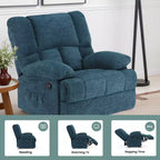 Sillón Reclinable Mecedora Grande Verde Negruzco para Adultos Salón