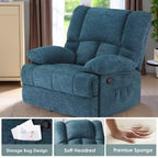 Sillón Reclinable Mecedora Grande Verde Negruzco para Adultos Salón