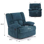Sillón Reclinable Mecedora Grande Verde Negruzco para Adultos Salón