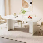 Mesa de comedor moderna negra para 4-6 personas, mesa de cocina rectangular grande de 63 pulgadas con patas de diseño de arco, para comedor