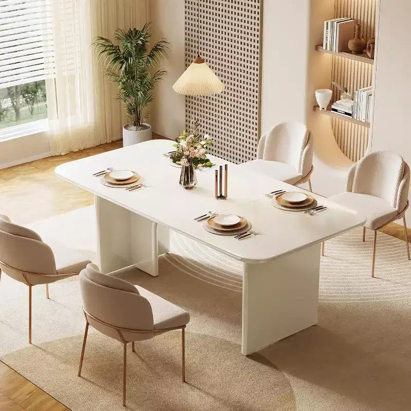 Mesa de comedor moderna negra para 4-6 personas, mesa de cocina rectangular grande de 63 pulgadas con patas de diseño de arco, para comedor