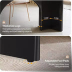 Mesa de comedor moderna negra para 4-6 personas, mesa de cocina rectangular grande de 63 pulgadas con patas de diseño de arco, para comedor
