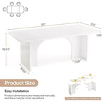 Mesa de comedor moderna negra para 4-6 personas, mesa de cocina rectangular grande de 63 pulgadas con patas de diseño de arco, para comedor