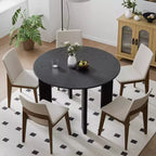 Mesa de comedor redonda de madera de 45 pulgadas para 4, mesa moderna de cocina y comedor de estilo rústico