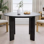 Mesa de comedor redonda de madera de 45 pulgadas para 4, mesa moderna de cocina y comedor de estilo rústico