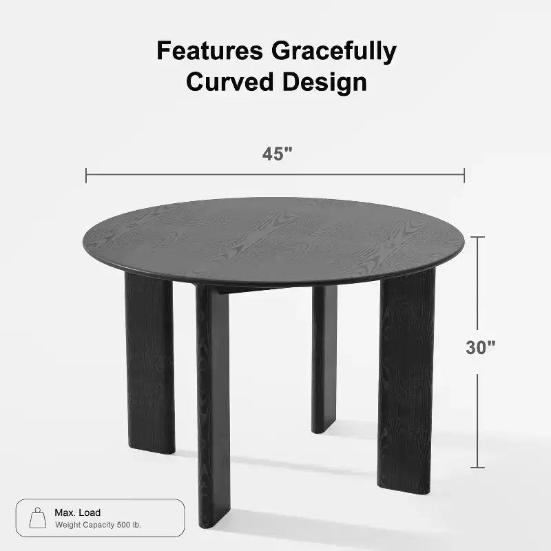 Mesa de comedor redonda de madera de 45 pulgadas para 4, mesa moderna de cocina y comedor de estilo rústico