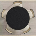 Mesa de comedor redonda de madera de 45 pulgadas para 4, mesa moderna de cocina y comedor de estilo rústico