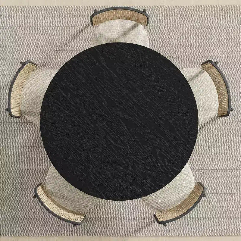 Mesa de comedor redonda de madera de 45 pulgadas para 4, mesa moderna de cocina y comedor de estilo rústico