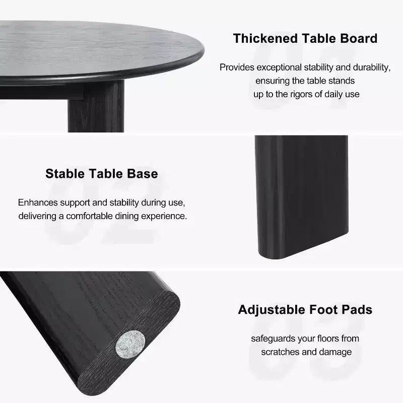 Mesa de comedor redonda de madera de 45 pulgadas para 4, mesa moderna de cocina y comedor de estilo rústico