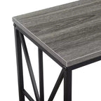 Mesa auxiliar HomeStock Belmont con estación de carga y estante, dos puertos USB, mesa auxiliar elegante con diseño de marco entrecruzado para decoración de dormitorio