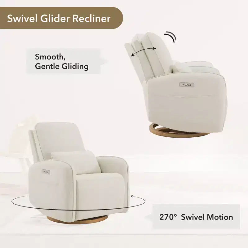 Sillón Reclinable Giratorio Eléctrico para Bebés Spruce & Spring con Cojín Lumbar