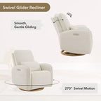Sillón Reclinable Giratorio Eléctrico para Bebés Spruce & Spring con Cojín Lumbar