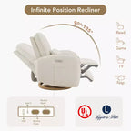 Sillón Reclinable Giratorio Eléctrico para Bebés Spruce & Spring con Cojín Lumbar